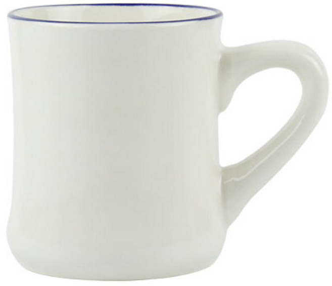 뉴욕 라쿠스 라인 장구 머그컵 400ml 블루 카페 커피잔, 1개