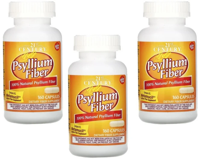 21세기센츄리 차전자피 파우더 160캡슐 x3팩 Psyllium Fiber, 160정 - 쿠팡