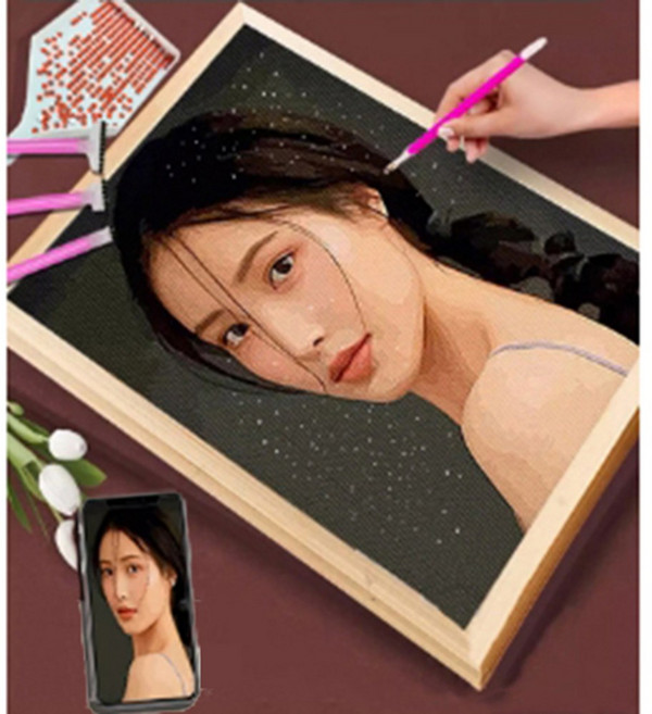 이리사 보석십자수 주문제작 캔버스형 or 패브릭형 인물 동물 연예인 사진 맞춤제작 무료보정 AB비즈, 1개, type-4