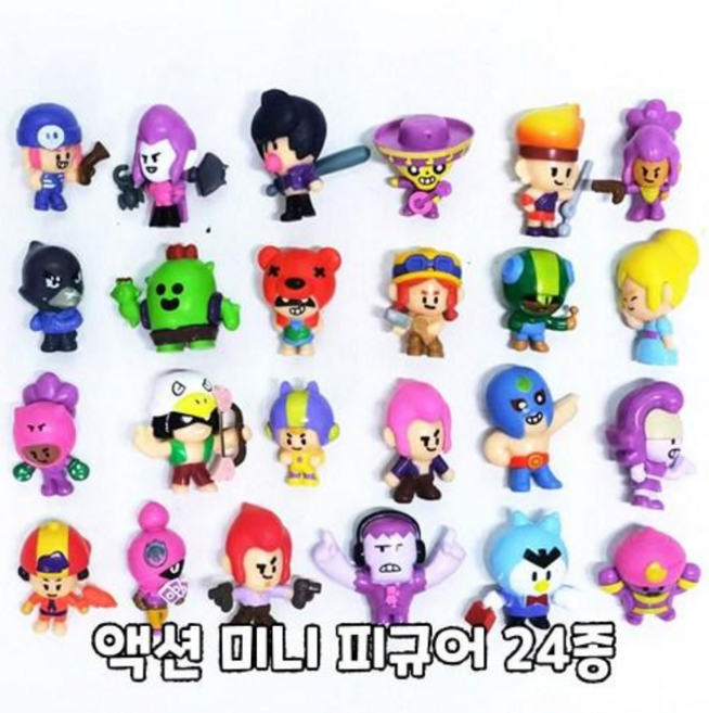 브롤스타즈 캐릭터 미니 피규어 24종 세트, 24개