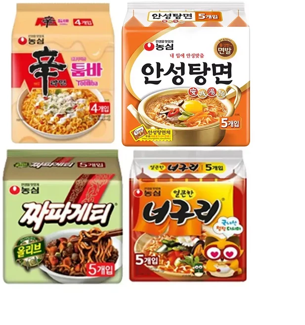 신툼안너짜 (신라면 툼바 4입 1개 + 안성탕면 5입(멀티) 1개 + 짜파게티 5입(멀티) 1개 + 얼큰한너구리 5입 1개), 신툼안너짜 (신라면 툼바, 4입, 1개 + 안성탕면,