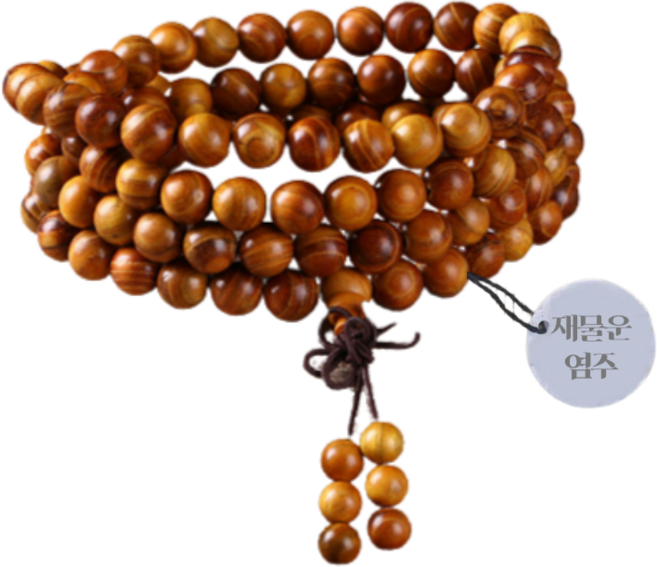 론조모니 재물운 소원성취 삼재 향나무 108염주 불교 용품, 황금단목, 1개