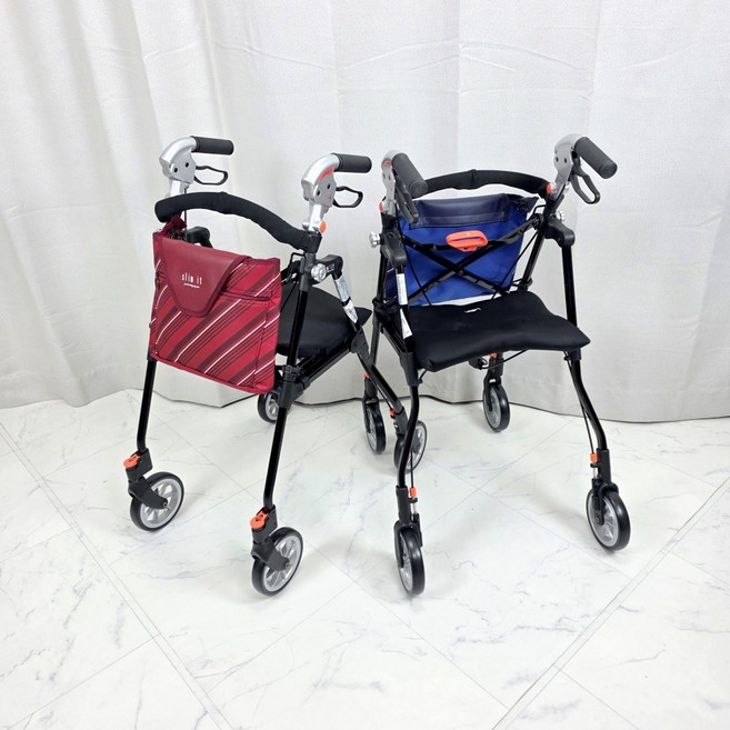 노인보행보조기 슬림핏 어르신보행기 할머니유모차 노인실버카 장기요양 복지용구, 블랙, 요양등급 본인부담금 15%, 1개