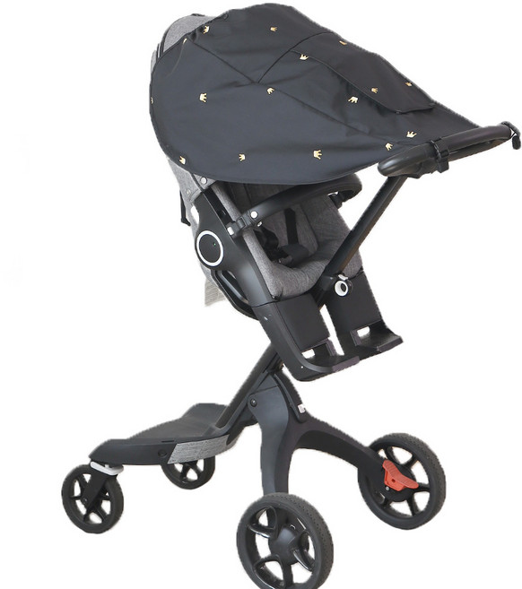 맘네스트 타프 유모차 트라이크 양산 썬캐노피 햇빛가리개 여름 자외선차단 선쉐이드 커버, 타프-유모차용, 1개, 블랙_크라운