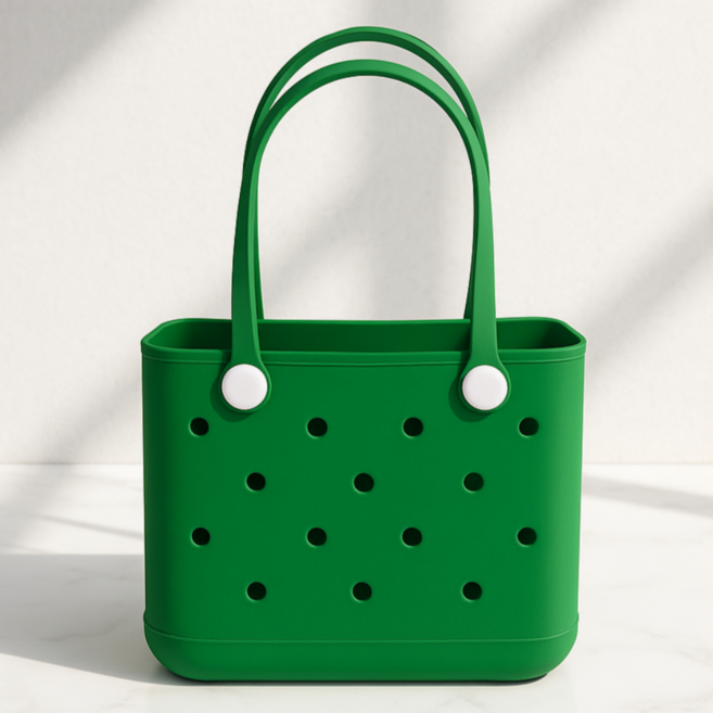 조온하루 실리콘 다용도 EVA 목욕바구니 비치백, 딥그린