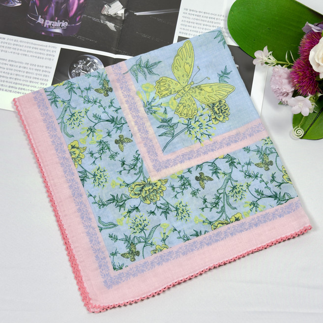 이든테라스 여성 손수건 쁘띠 80수 순면 핀코트 엠보큐티 스카프A