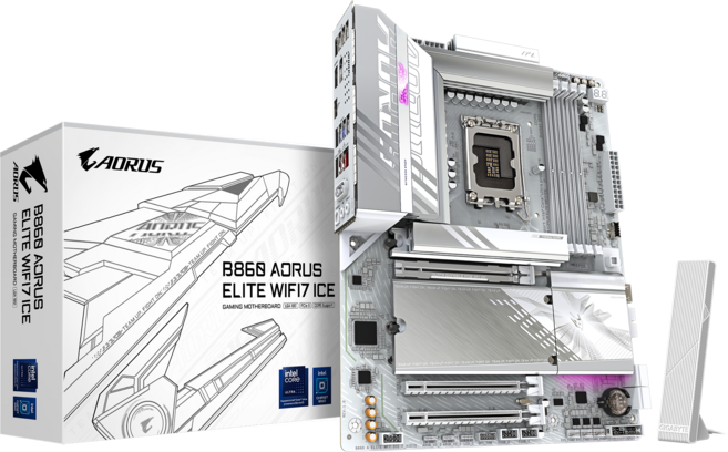 GIGABYTE 인텔 B860 AORUS ELITE WIFI7 ICE 15세대 정품 화이트 LGA1851 정품 빠른배송