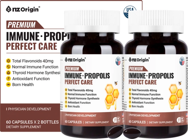 면역력을 높이는 호주산 프로폴리스 40mg 아연 C D 셀렌 요오드가 함유된 프리미엄 항산화 건강기능식품, 2개, 60정 - 쿠팡