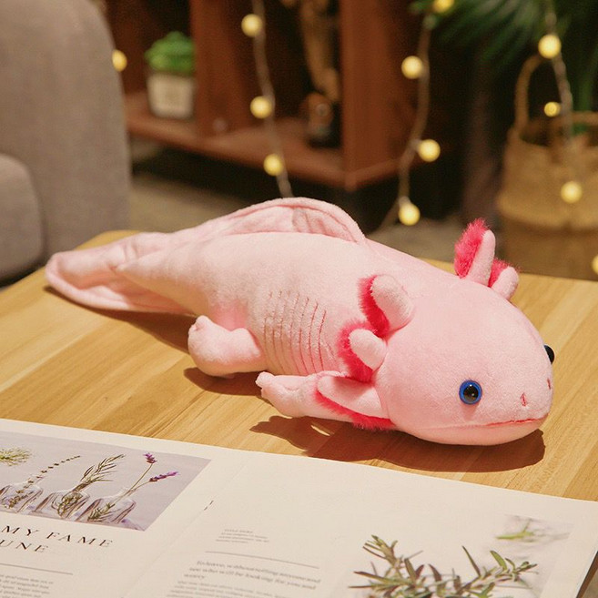 仿真六角恐龍魚公仔蝾螈動物毛絨玩具, 1個, 粉色, 80cm