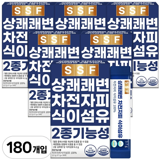 순수식품 상쾌한 쾌변 차전자피 식이섬유 100% 6박스(180포) 분말 가루 장운동 건강기능식품, 3.7g, 180개 - 쿠팡