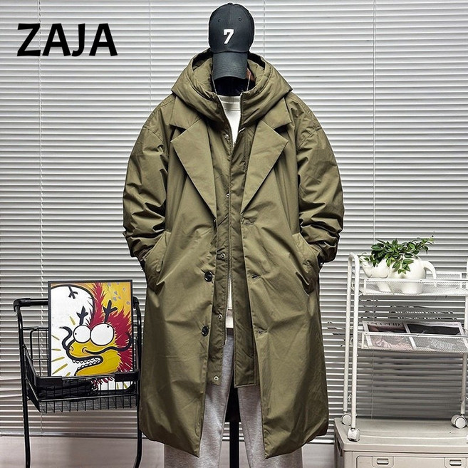 ZAJA 겨울 남자 후드 롱패딩점퍼 도톰 빅사이즈 코트