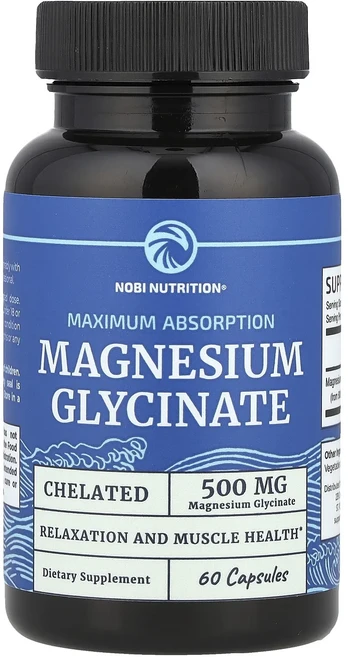 단백질 비타민 철분 마그내슘 칼슘 Nobi Nutrition 마그네슘 글리시네이트 캡슐 60정(캡슐 1정당 250mg) 고루고루섭취해주세요, NobiNutrition마그네슘글리시네이트캡슐60정캡슐, 1개 - 쿠팡