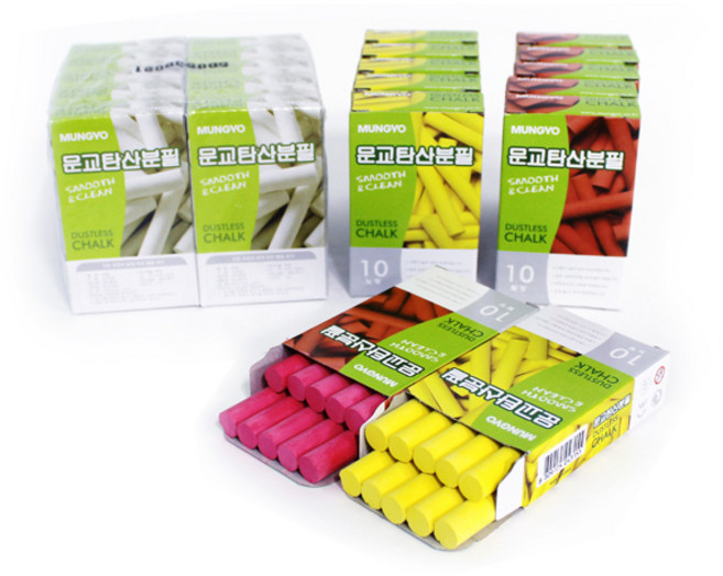 문교 탄산 분필 10입 빨강, 2개