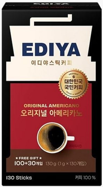 이디아 스틱커피 오리진아메리카노 사무실커피 130T flo3+1tFt