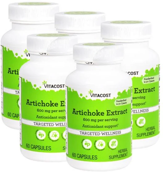 비타코스트 아티초크 추출물 600mg Vitacost Artichoke Extract, 5개, 60정 - 쿠팡