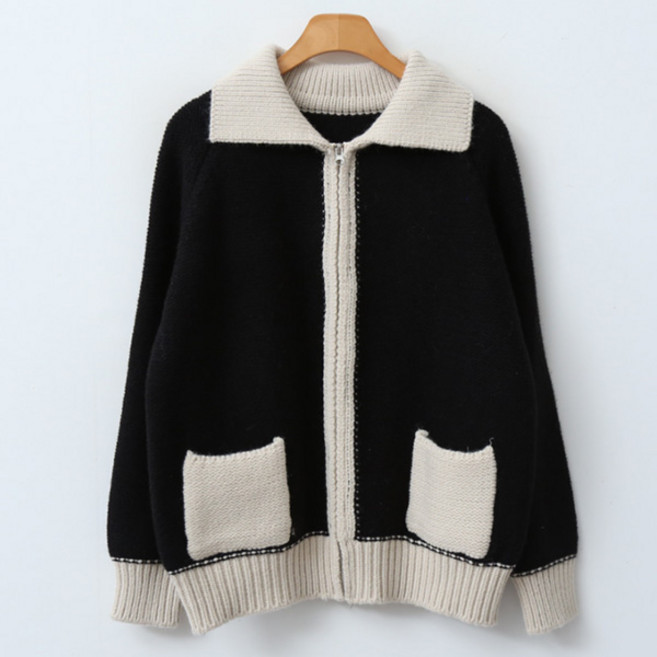 엔비룩 배색카라짜임집업