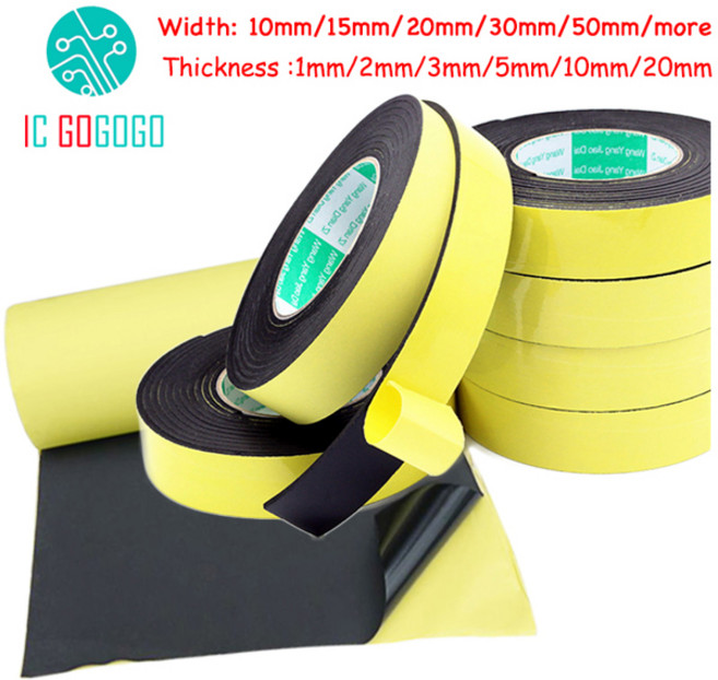 스폰지 접착 테이프 검정색 단면 폼 도장 배터리 셀 팩 절연 충격 방지 1mm-10mm 2cm 3cm 5cm, 02 2mmX15mmX5m, 2) 2mmX15mmX5m