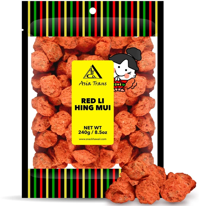아시아 트랜스 시드 레드 리 힝 무이 크랙 씨드 자두 - 하와이 - 달콤하고 신맛과 짠맛이 나는 건조 아시아 자두 Asia Trans & Co. FRUIT, 8.5온스(1팩), 1개 - 쿠팡