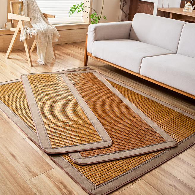 나유다온 고급 대나무 청대자리 죽편 마작 대자리, C 마작자리 브라운