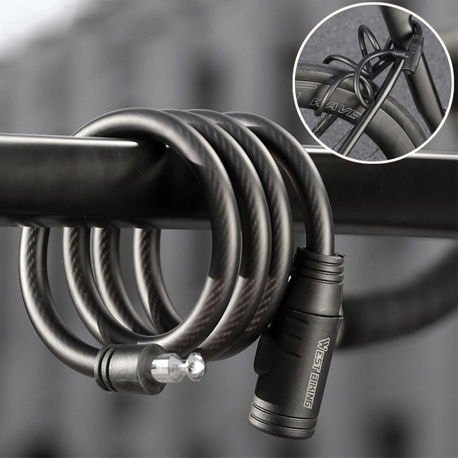 시그니처베이지 자전거 킥보드 열쇠키 자물쇠 YPZ113, 1개, 블랙