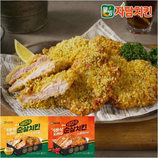 [자담푸드] 자담 통닭다리 빠삭킹 순살치킨 총 6팩 + 맵슐랭소스3개 (오리지널맛 3팩+스파이시맛 3팩), 상세 설명 참조, 상세 설명 참조, 상세 설명 참조