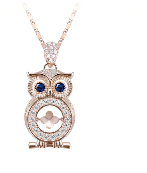 [혜성 주얼리] 레토 사파이어 댄싱 클로버 부엉이 목걸이