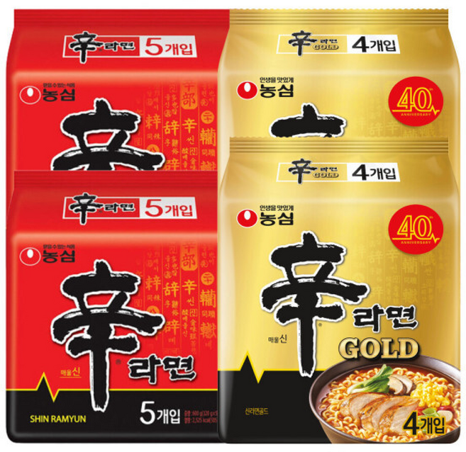 농심 신라면 + 신라면 골드, 농심 신라면 10개 + 골드 8개