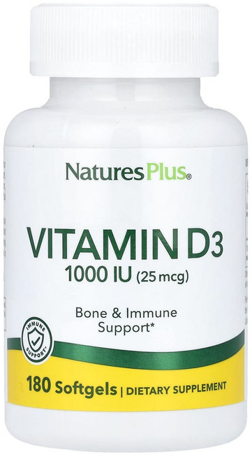 네이쳐스플러스 비타민D3 25mcg(1000IU) 소프트젤 180정, NAP01042, 1개