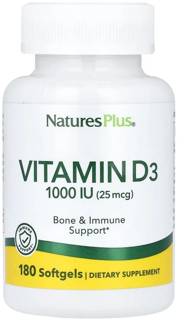 네이쳐스플러스 비타민D3 25mcg(1000IU) 소프트젤 180정, NAP01042, 1개 - 쿠팡