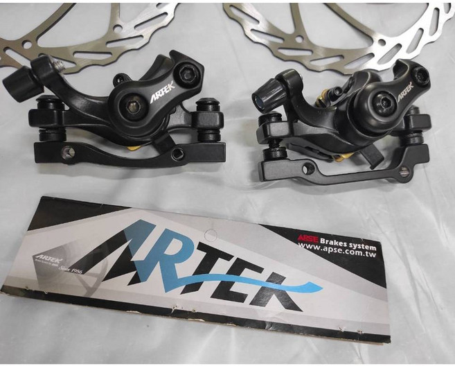 ARTEK 台灣製登山車160mm機械式碟煞(含卡鉗座及螺絲), Black