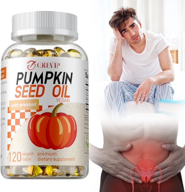 호박씨 오일 소프트젤 500mg 비뇨기계를 보호하고 피부를 젊게 유지하며 모발 성장을 촉진합니다., 1개