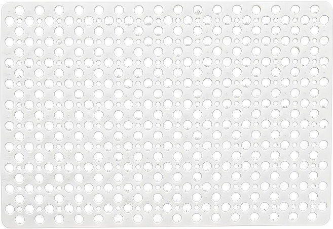 심플 욕실 샤워 미끄럼방지 매트 가정용 호텔 샤워실 방수 펀칭 낙상방지 매트, 화이트, 1개