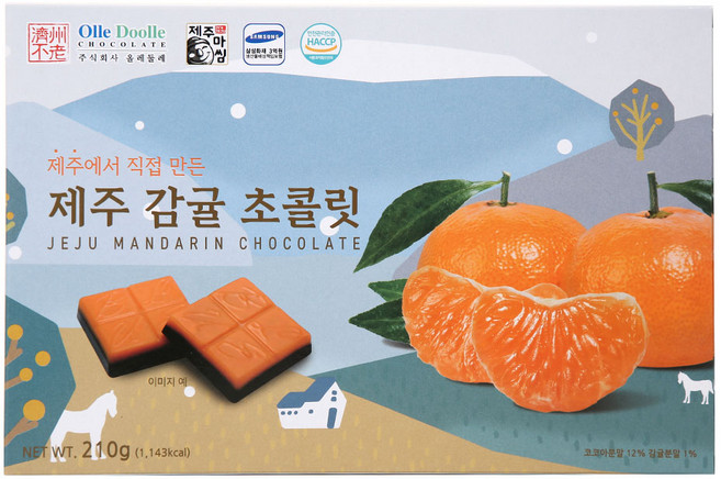 제주상회 감귤 사각 초콜릿, 210g, 1박스