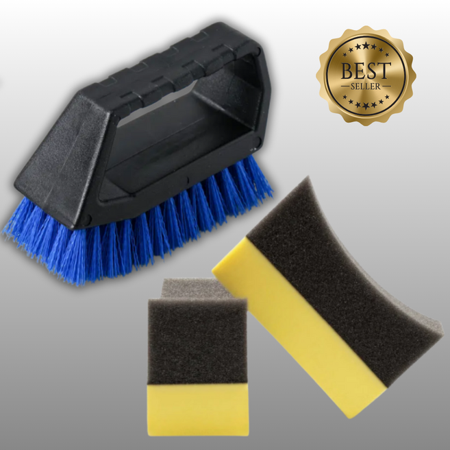 타이어 세척 클리닝 솔 브러쉬 광택 스펀지 어플리케이터 2종 세트, 1개