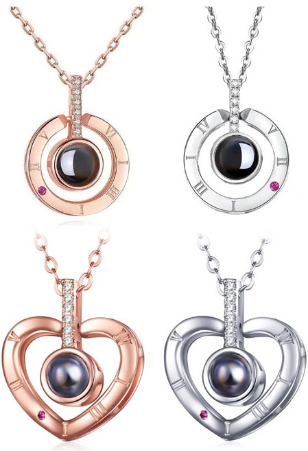 영원한 사랑 100가지 언어 사랑해 목걸이 10대 여자 남자 생일선물 우정 커플 S925 이니셜 은 목걸이 + 보증서