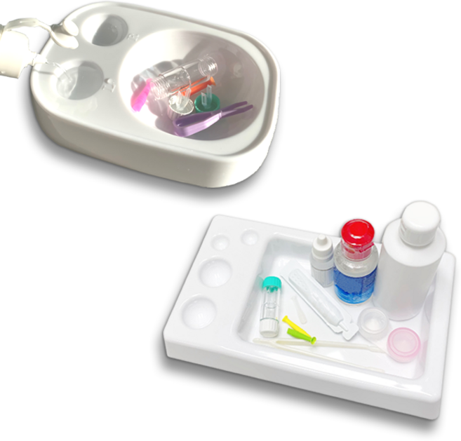 렌즈소녀 렌즈접시 2가지, 1세트, 화이트