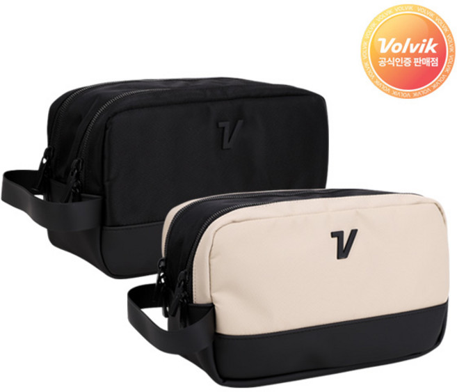 [VOLVIK] 볼빅 정품 프리미엄 더블포켓 파우치, 더블포켓 파우치_블랙, 더블포켓 파우치_블랙, 1개