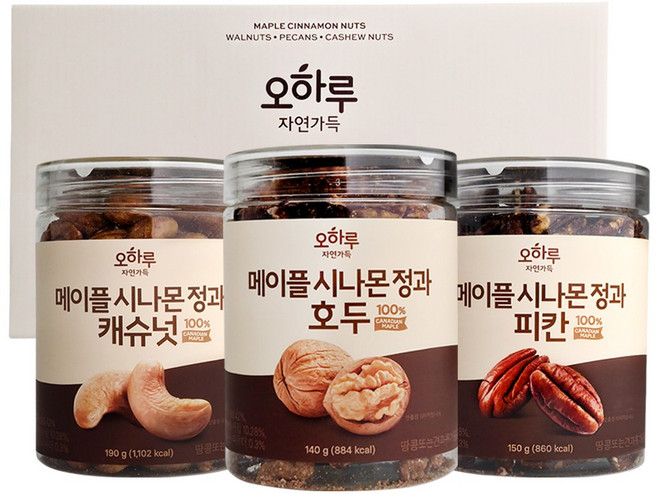 오하루 자연가득 메이플 시나몬 정과 480g 선물세트, 1세트