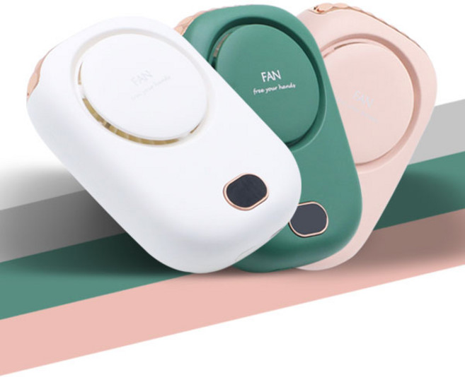 에어링 목걸이형 1ea or 1+1 휴대용 LED 선풍기 3단 풍량조절 핸즈프리 끈조절, 1개, 핑크