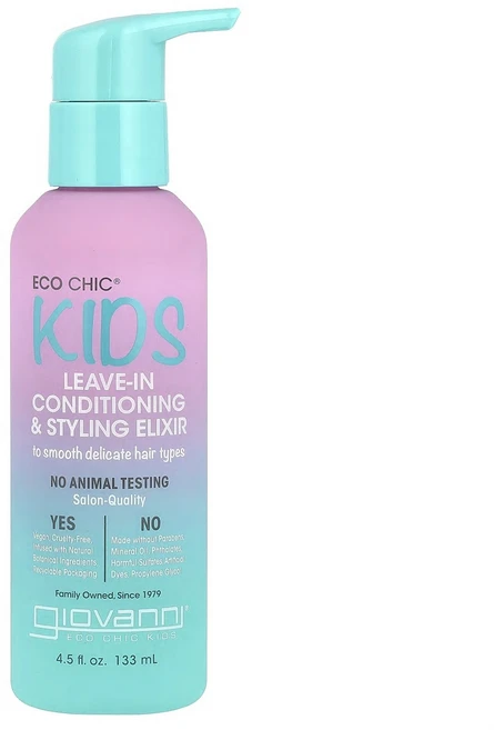 지오바니 에코 시크 키즈 리브인 컨디셔닝 & 스타일링 엘릭서 133ml (4.5 fl oz) GIO-18934 - 쿠팡