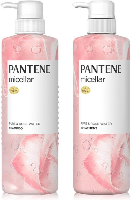 팬틴 샴푸 x 트리트먼트 2종세트 미셀라 퓨어앤로즈워터 500mL, 1세트