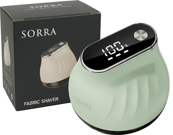 소라 보풀제거기 25년형 프리미엄 충전식 6중날 세탁소용 가정용 휴대용, 그린, SRX-01