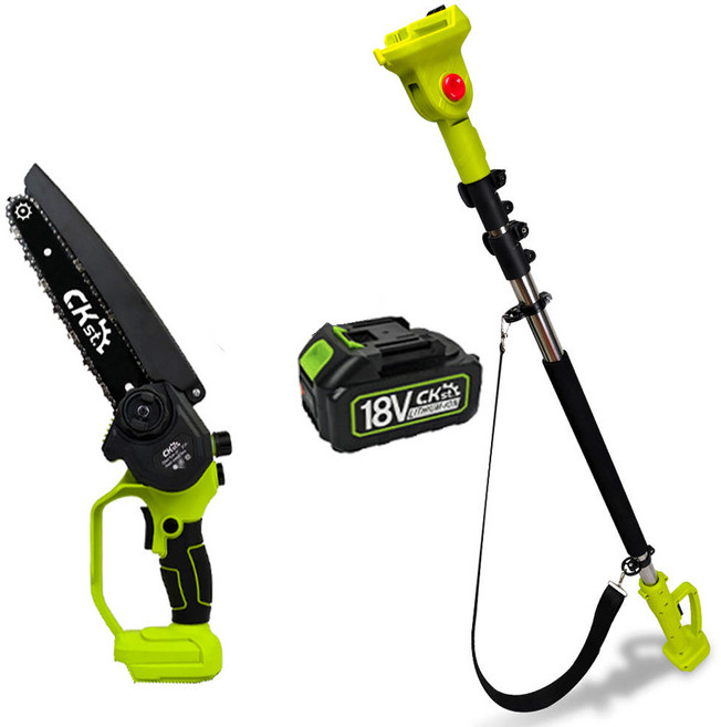 [국내출고] 무선 전기톱 장대 2.5m 풀세트 가지치기 8인치 전기톱, 1세트