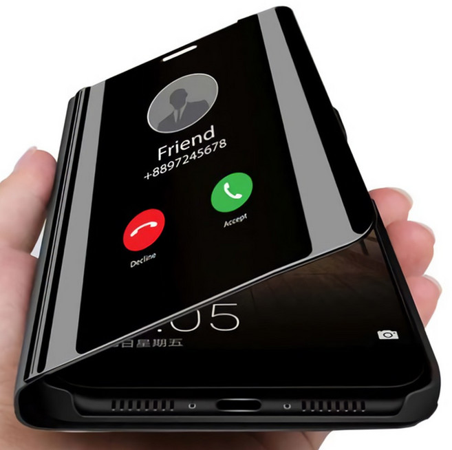 삼성 갤럭시 S22 시리즈 초슬림 미러 뷰 커버 클리어뷰 스탠딩 슬림 하드 플립형 핸드폰 케이스