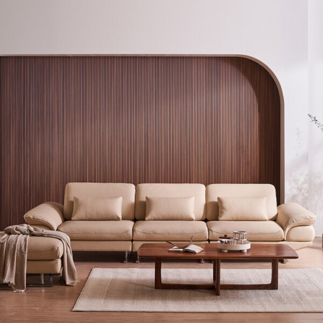 [다우닝] 루이 3.5인 리프트업 전체 통가죽 소파+스툴, 색상:딥그린