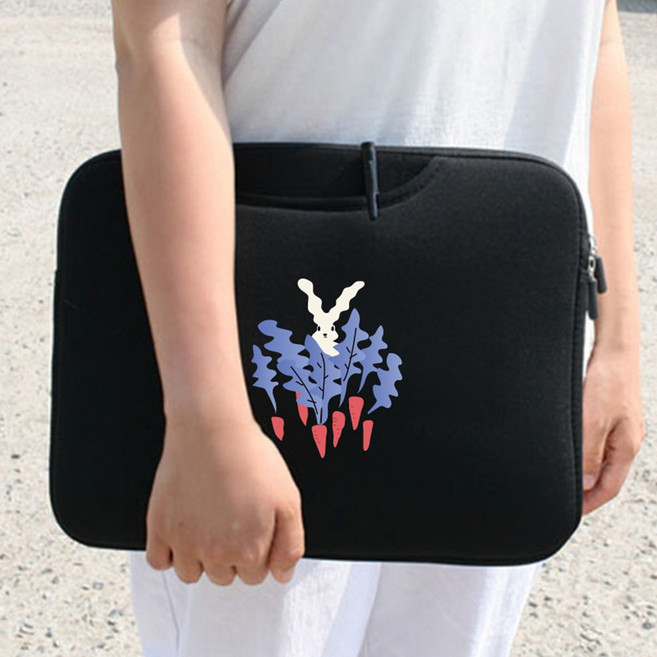 귀여운 캐릭터 일러스트 노트북 파우치 맥북 LG 그램 갤럭시북 13인치 14인치 15인치 16인치, 당근토끼