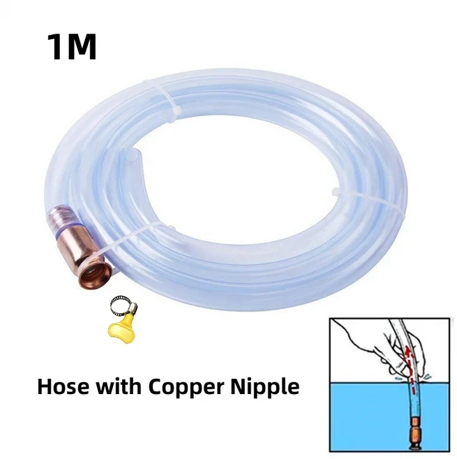 1/1.5/1.8/2.5M 수동 흡입 파이프 가스 사이펀 펌프 가솔린 연료 물 자체 프라이밍 호스 투명 배관, 03 1M Set