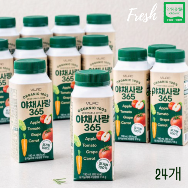비락 야채사랑365, 190ml, 24개