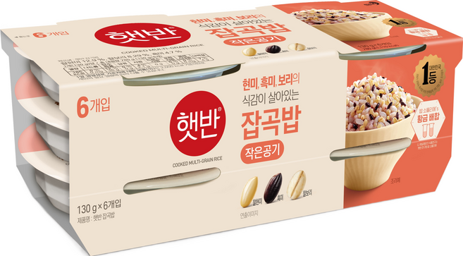 햇반 잡곡밥, 130g, 6개