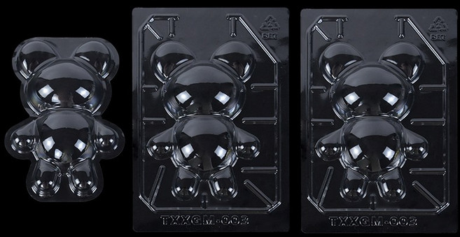 호환 3pcs 수제 케이크 3D 곰 금형 에폭시 수지 젤리 돔 무스 초콜릿 폭탄 대한 대형 실리콘 깨지기 쉬운, 01 1set